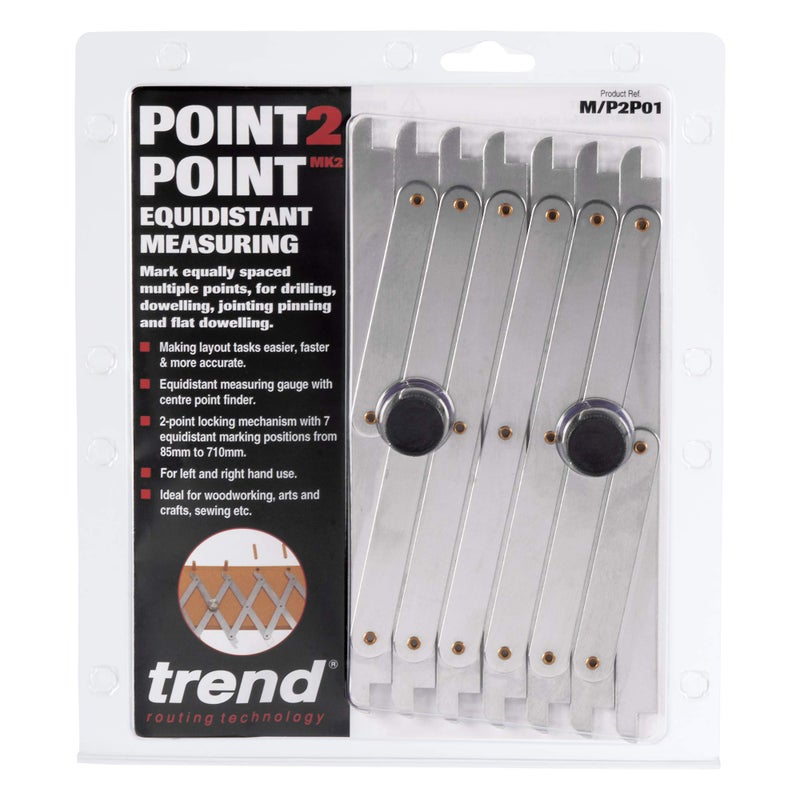 Trend Point-2-Point Equidistant Measuring Tool for Marking Equally Spaced Points, Quickly & Accurately Locate & Set Positions, 3.3 Inch to 24 Inch, M/P2P01 - Image 4
